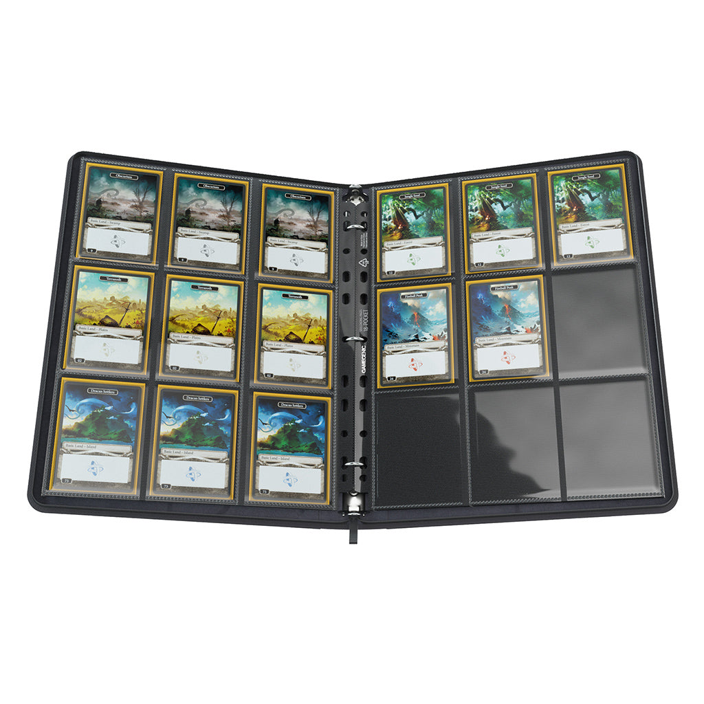 Zip-Up Ring-Binder Slim: Black - Album Đựng Thẻ Bài 3 Vòng Cao Cấp Gamegenic