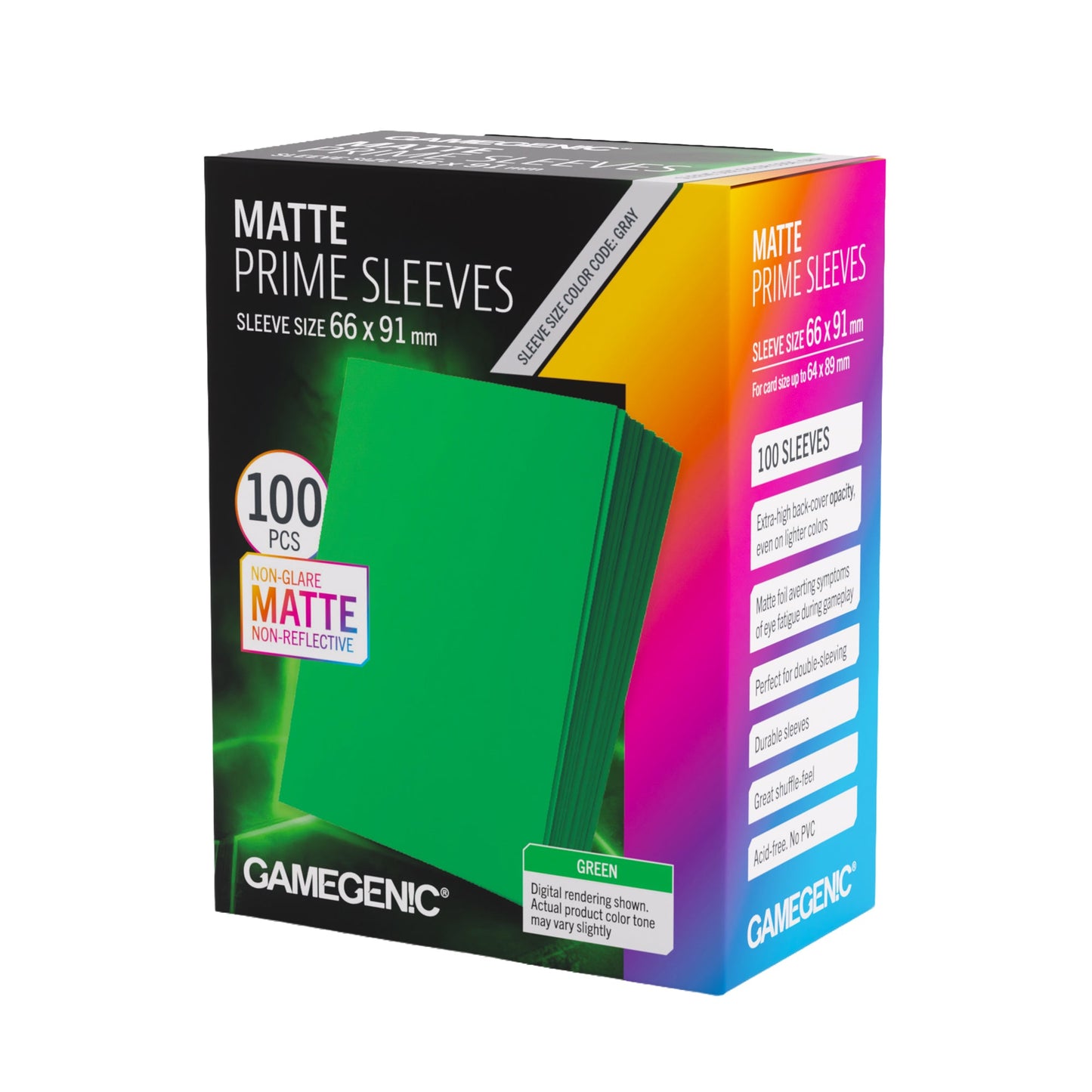 Gamegenic Matte Prime Sleeves Green 66x91 mm