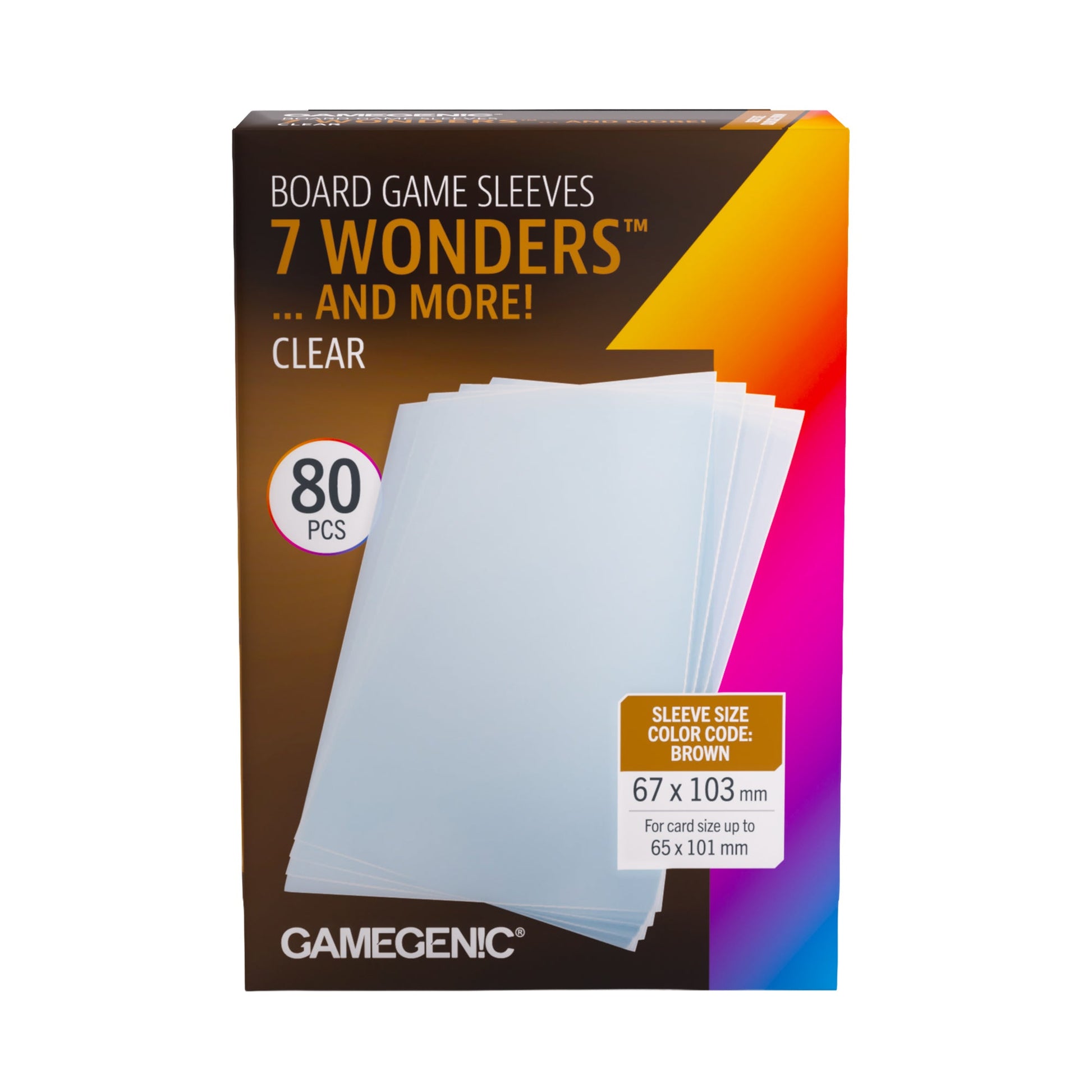 Gamegenic Board Game Sleeves 7 Wonders Clear