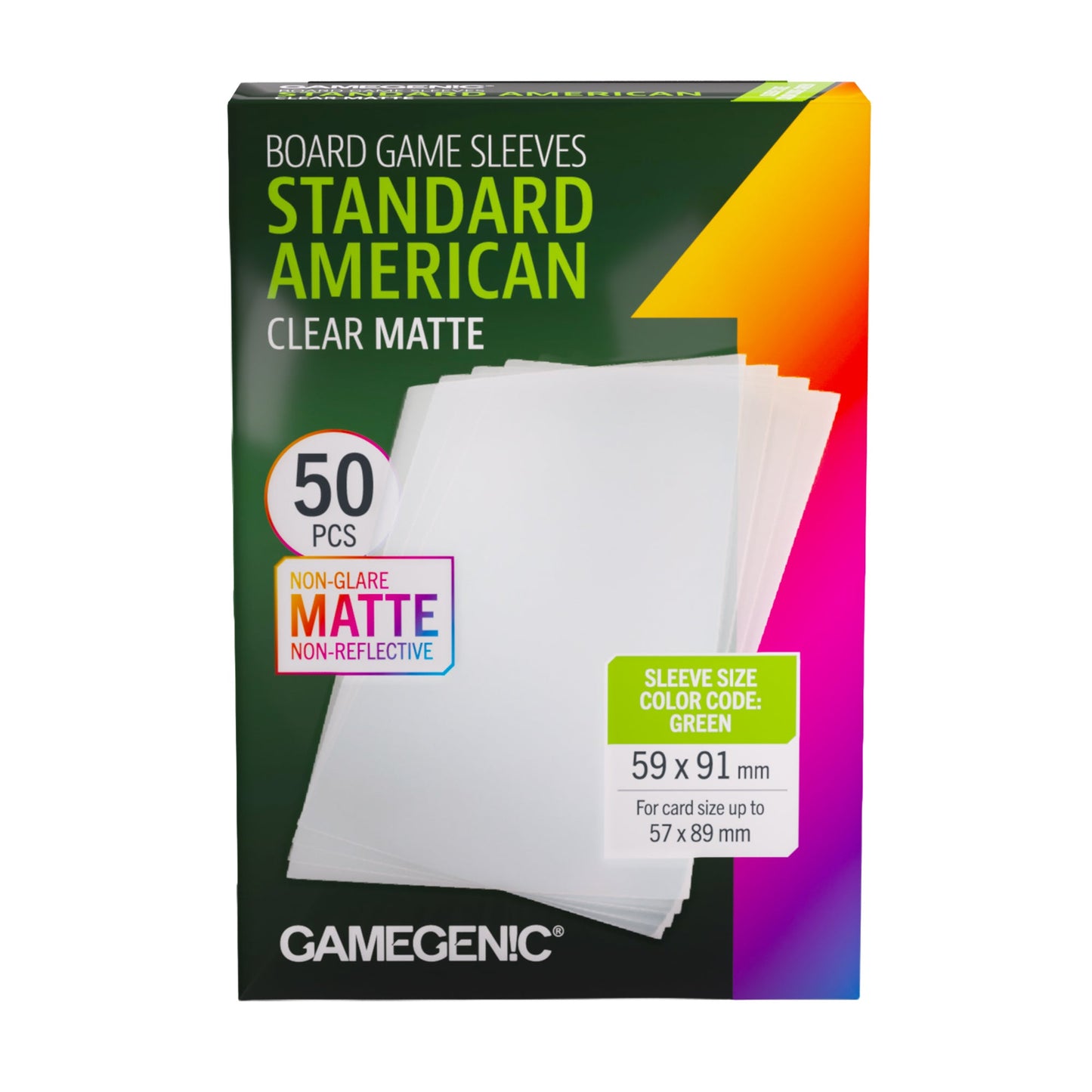 Gamegenic Board Game Sleeves Standard American Clear Matte