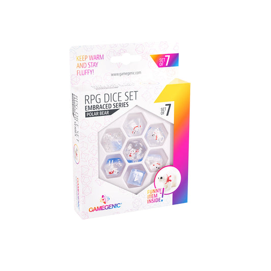 Embraced Series - Polar bear - RPG Dice Set (7pcs) - Bộ Xúc Xắc RPG Cao Cấp - Gamegenic