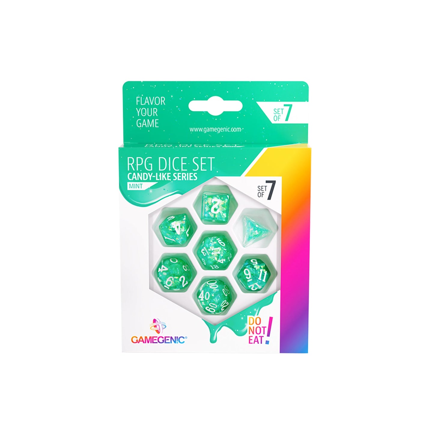 Candy-like Series - Mint - RPG Dice Set (7pcs) - Bộ xúc xắc RPG - Gamegenic
