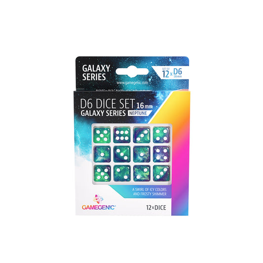 Galaxy Series - Neptune - D6 Dice Set 16 mm (12 pcs) - Bộ xúc xắc 12 viên 16mm - Gamegenic
