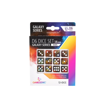 Galaxy Series - Mars - D6 Dice Set 16 mm (12 pcs) - Bộ xúc xắc 12 viên 6 mặt - Gamegenic
