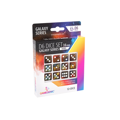 Galaxy Series - Mars - D6 Dice Set 16 mm (12 pcs) - Bộ xúc xắc 12 viên 6 mặt - Gamegenic