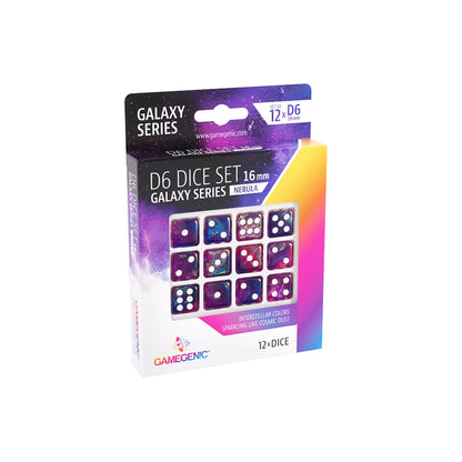 Galaxy Series - Nebula - D6 Dice Set 16 mm (12 pcs) - Bộ 12 xúc xắc 6 mặt cao cấp - Gamegenic