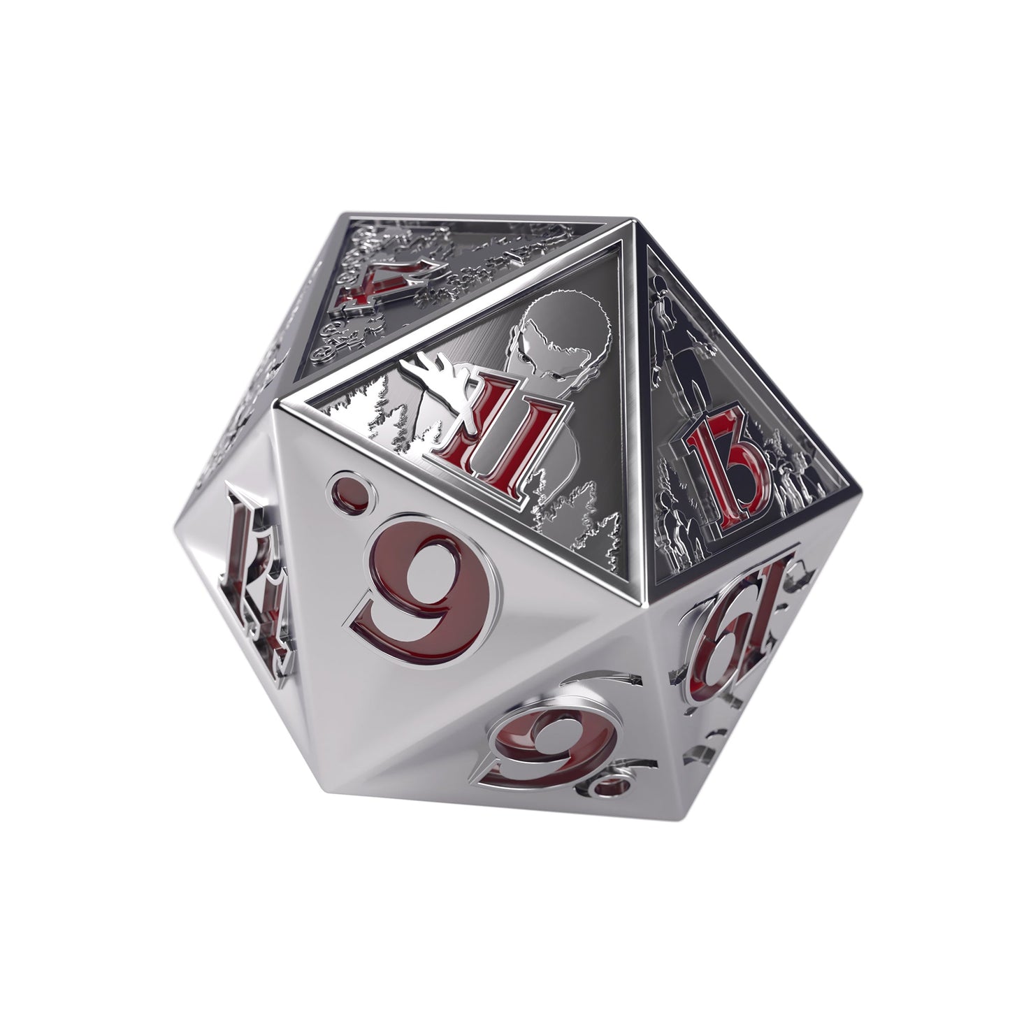 Stranger Things - Hellfire Club Premium Metal D20 Die - Xúc xắc kim loại cao cấp - Gamegenic - Hình ảnh sản phẩm