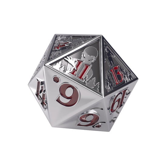 Stranger Things - Hellfire Club Premium Metal D20 Die - Xúc xắc kim loại cao cấp - Gamegenic