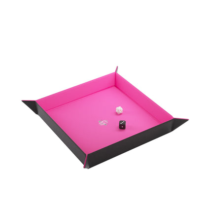 Magnetic Dice Tray Square Black/Pink - Khay Gieo Xúc Xắc Nam Châm - Gamegenic