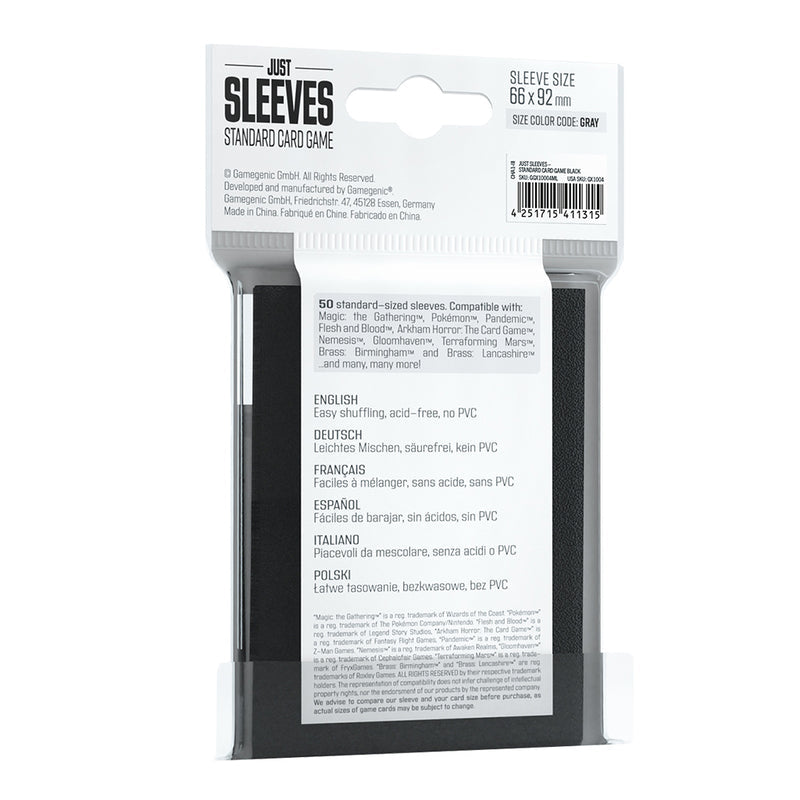 Just Sleeves - Standard Card Game Black - Bọc bài kích thước tiêu chuẩn - Gamegenic