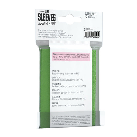Just Sleeves - Japanese Size Green - Bọc bài bảo vệ thẻ bài kích thước Nhật Bản - Gamegenic