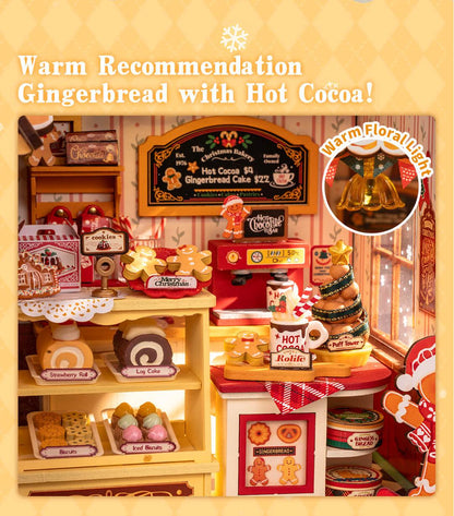 Rolife Gingerbread House DIY Miniature House DG176 - Mô hình nhà gỗ DIY Tiệm bánh gừng - Robotime