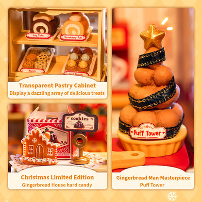 Rolife Gingerbread House DIY Miniature House DG176 - Mô hình nhà gỗ DIY Tiệm bánh gừng - Robotime