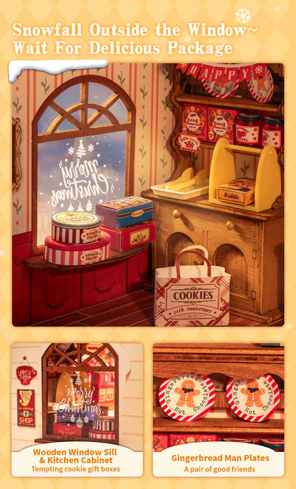 Rolife Gingerbread House DIY Miniature House DG176 - Mô hình nhà gỗ DIY Tiệm bánh gừng - Robotime