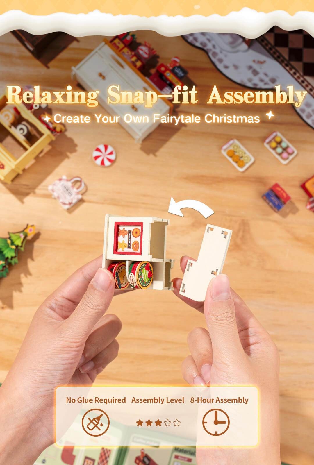 Rolife Gingerbread House DIY Miniature House DG176 - Mô hình nhà gỗ DIY Tiệm bánh gừng - Robotime