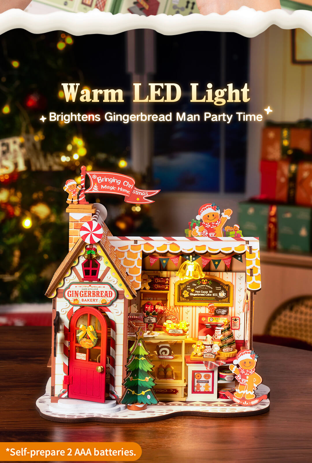 Rolife Gingerbread House DIY Miniature House DG176 - Mô hình nhà gỗ DIY Tiệm bánh gừng - Robotime