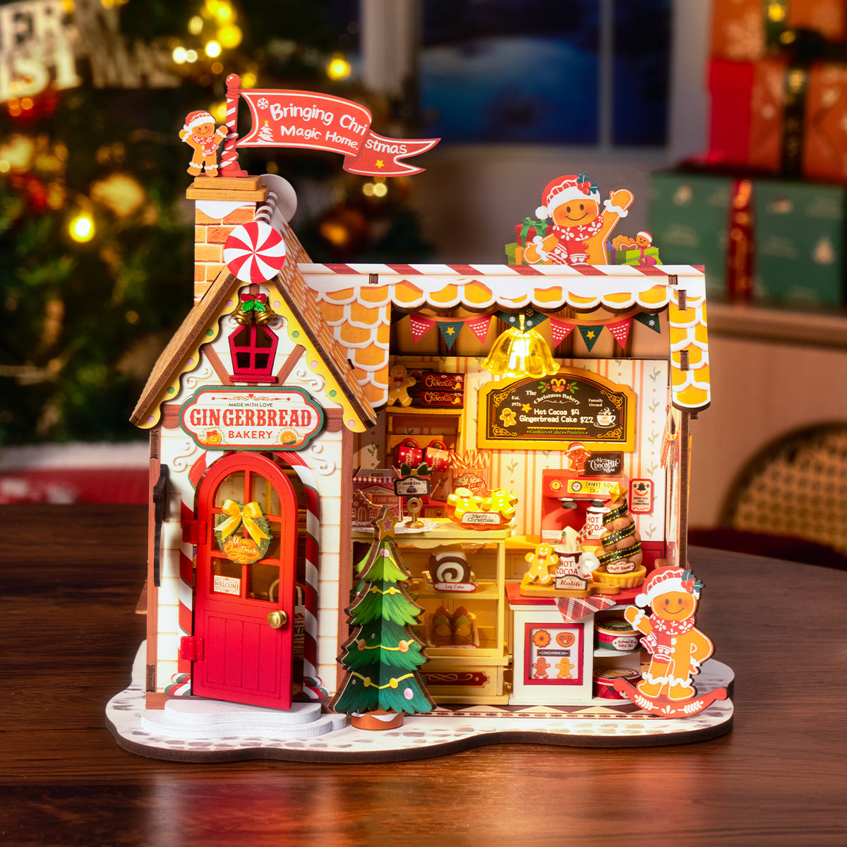 Rolife Gingerbread House DIY Miniature House DG176 - Mô hình nhà gỗ DIY Tiệm bánh gừng - Robotime