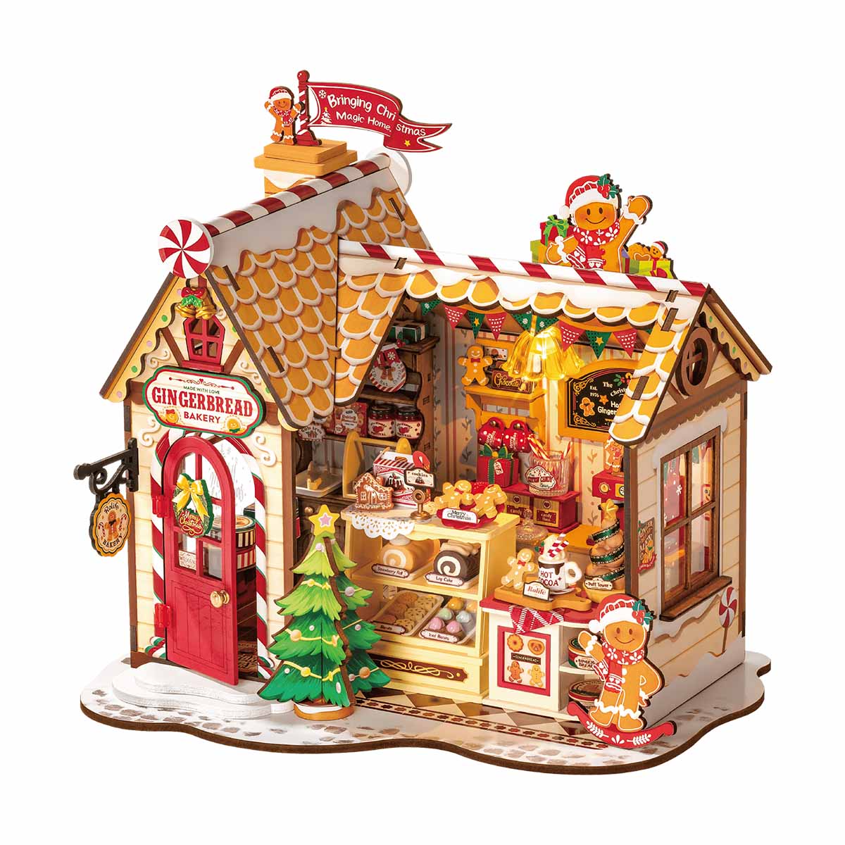 Rolife Gingerbread House DIY Miniature House DG176 - Mô hình nhà gỗ DIY Tiệm bánh gừng - Robotime