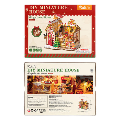 Rolife Gingerbread House DIY Miniature House DG176 - Mô hình nhà gỗ DIY Tiệm bánh gừng - Robotime