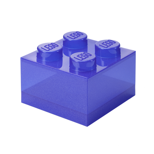 Lego Storage Brick 4 Top Lid - Glitter Violet - Hộp Đựng Đồ LEGO 4 Núm Màu Tím Kim Tuyến - LEGO - Hình ảnh chi tiết 2