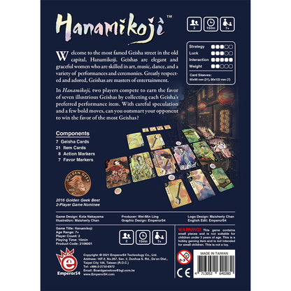 Hanamikoji - Trò chơi thẻ bài chiến thuật 2 người - Emperor S4 Games