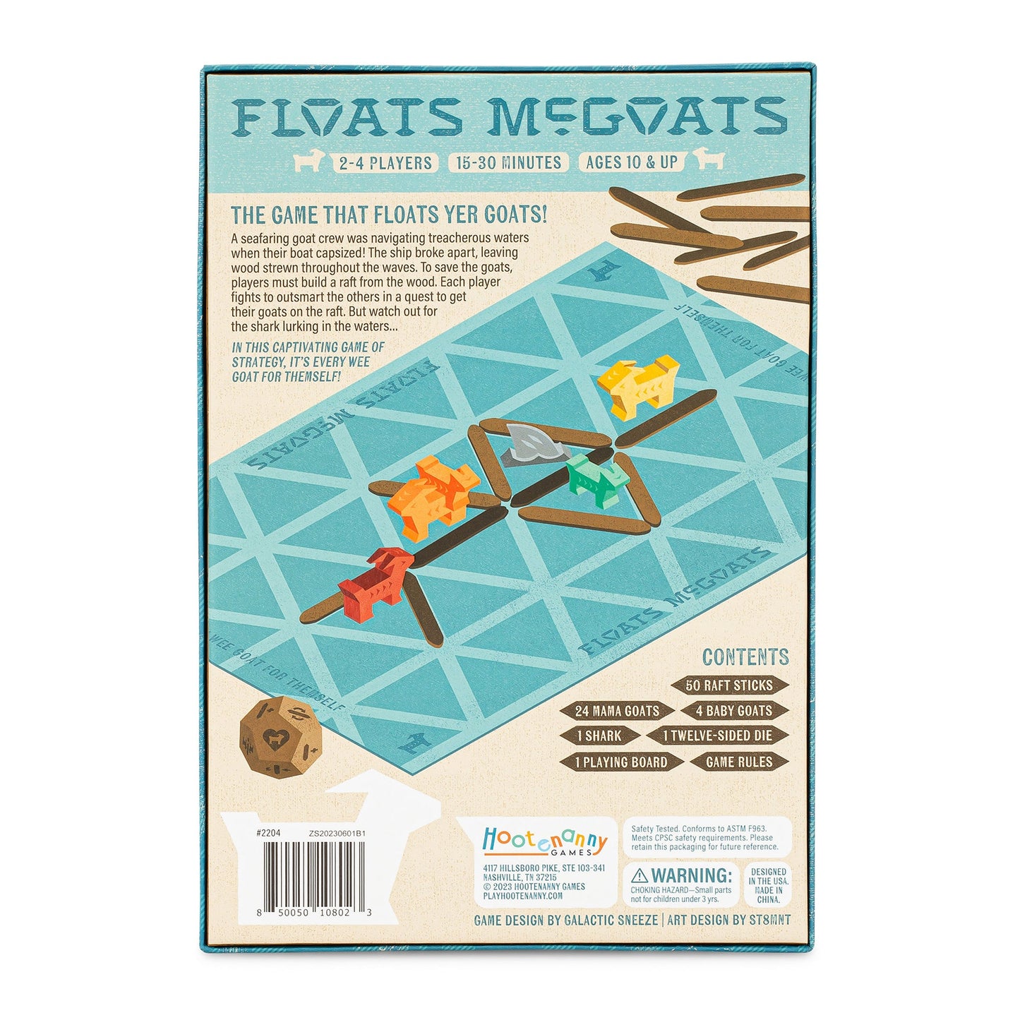 Floats McGoats Board Game - Trò chơi chiến thuật xây bè - Hootenanny Games