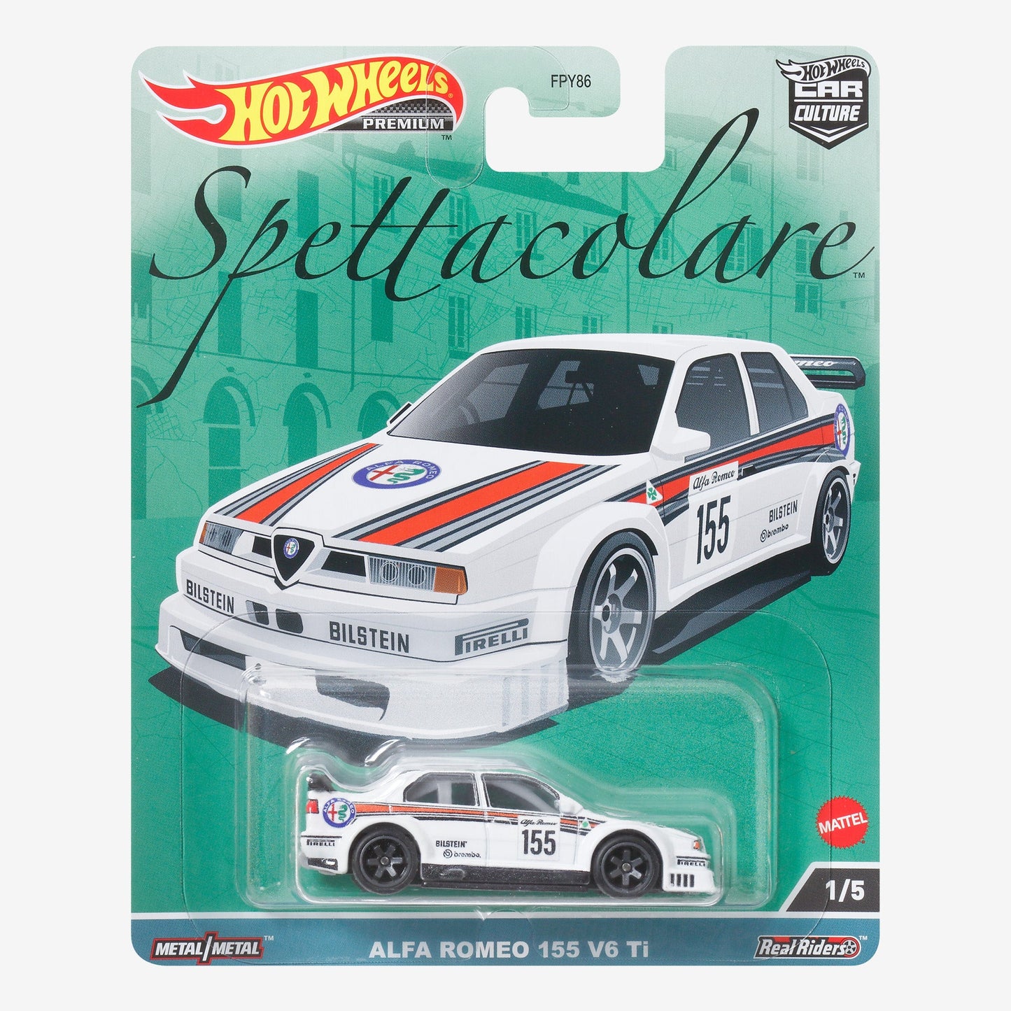 Hot Wheels Premium Car Culture Spettacolare – Alfa Romeo 155 V6 Ti Mô hình xe đua 1:64 Hot Wheels - Hình ảnh sản phẩm