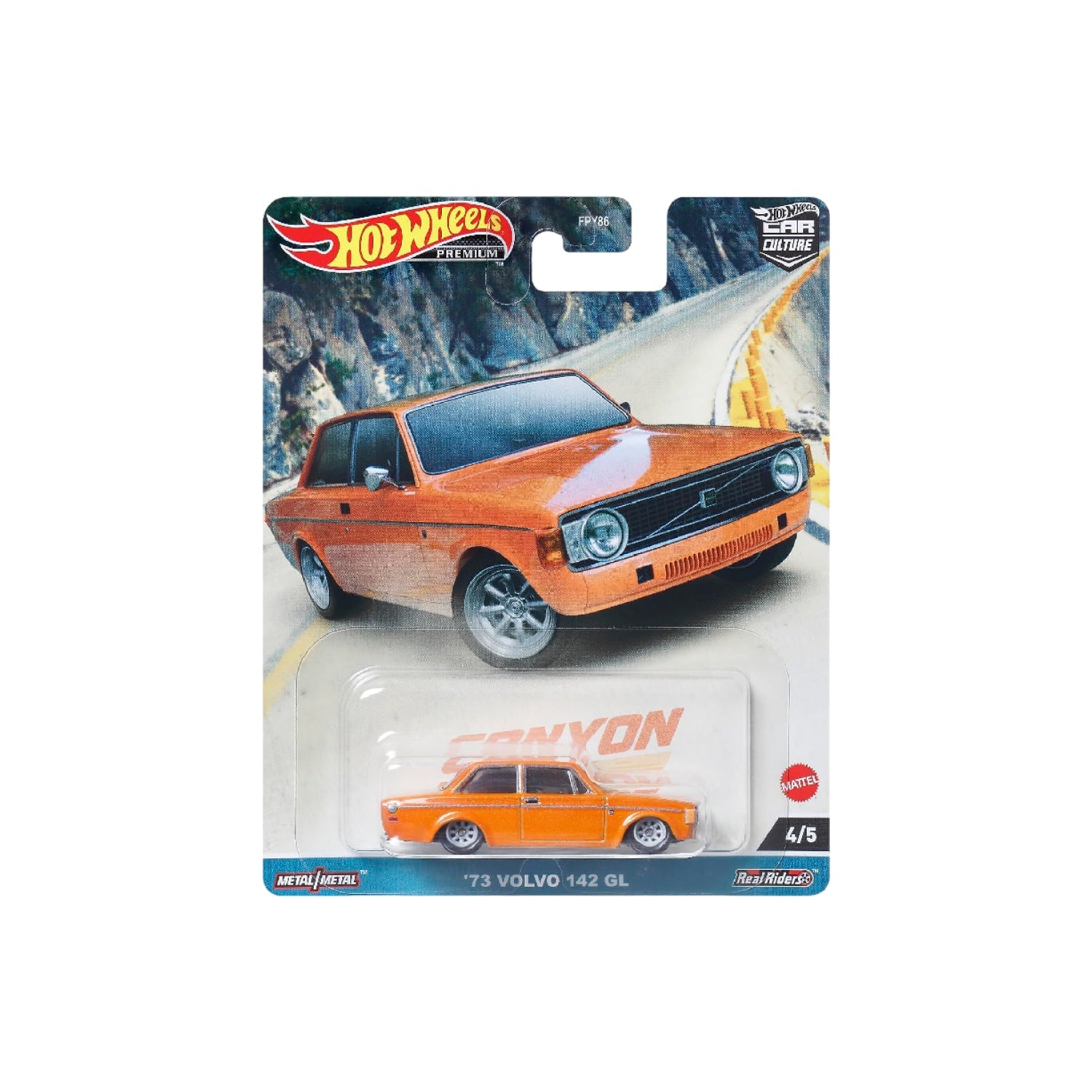 Luxury Supercar 74 VOLVO 142 GL - Mô hình xe sắt tỉ lệ 1/64 - Hot Wheels FPY86 - Hình ảnh chi tiết 2