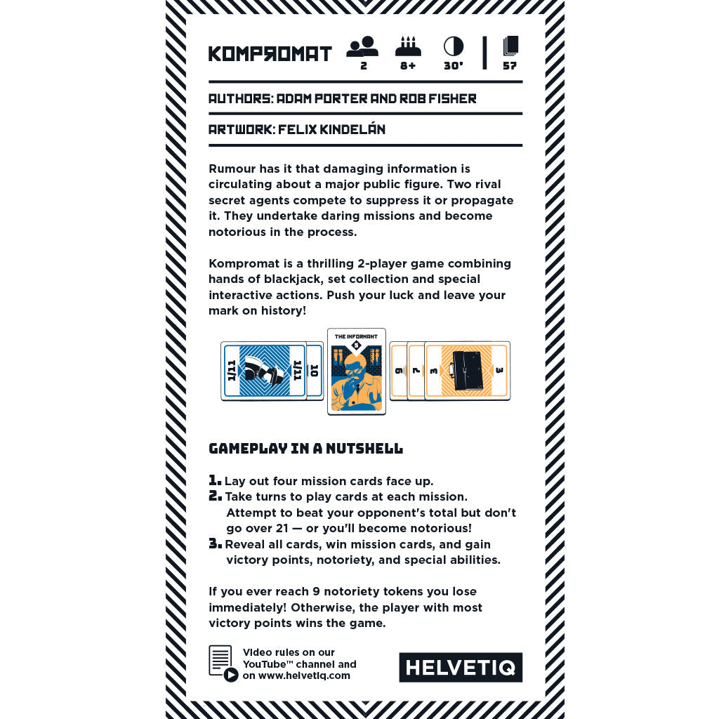 Kompromat Card Game - Trò chơi thẻ bài Điệp viên đấu trí - Helvetiq
