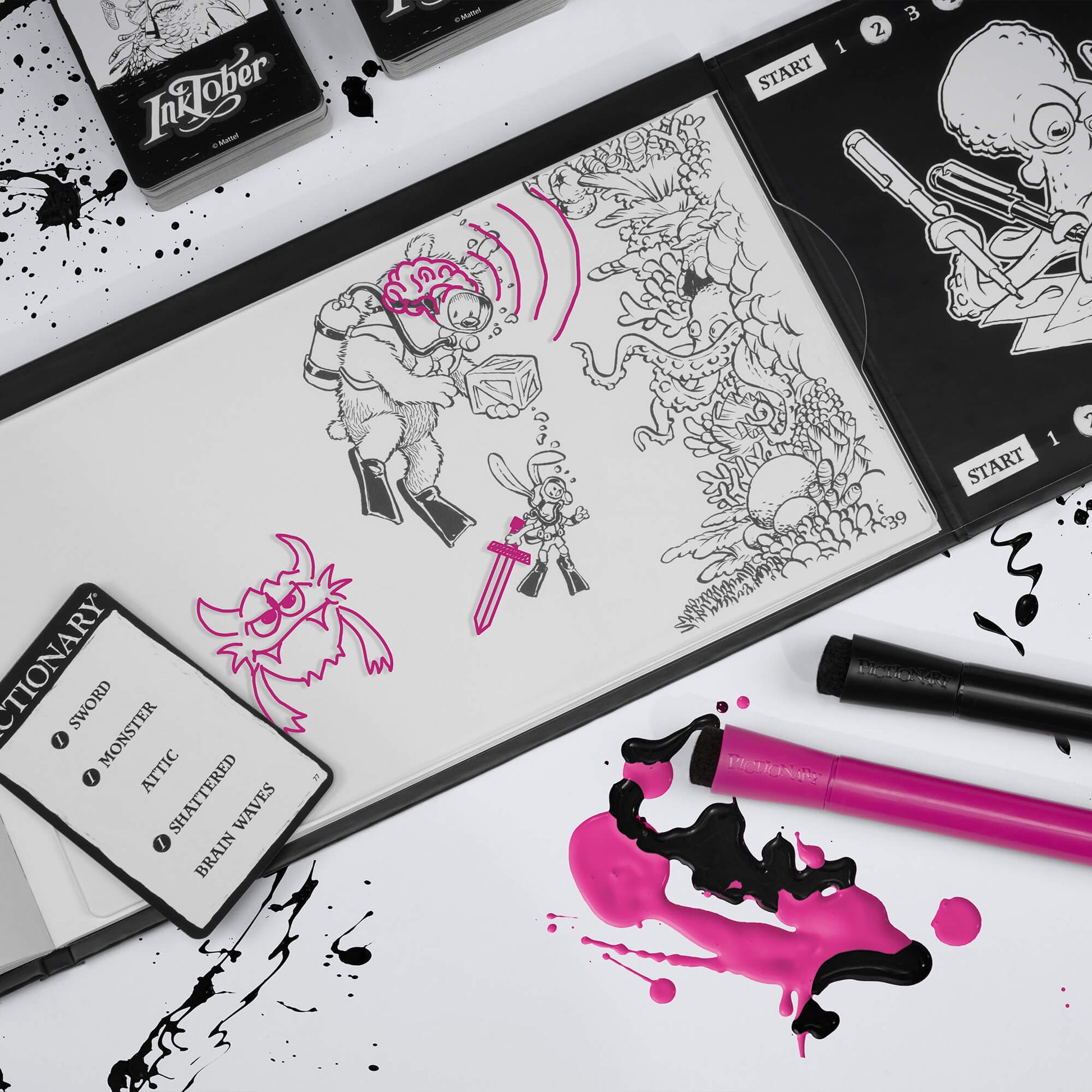 Pictionary Sketchbook x Inktober - Trò Chơi Vẽ Hình Đoán Ý Phiên Bản Giới Hạn Mattel Mattel - ảnh 7 - Board games