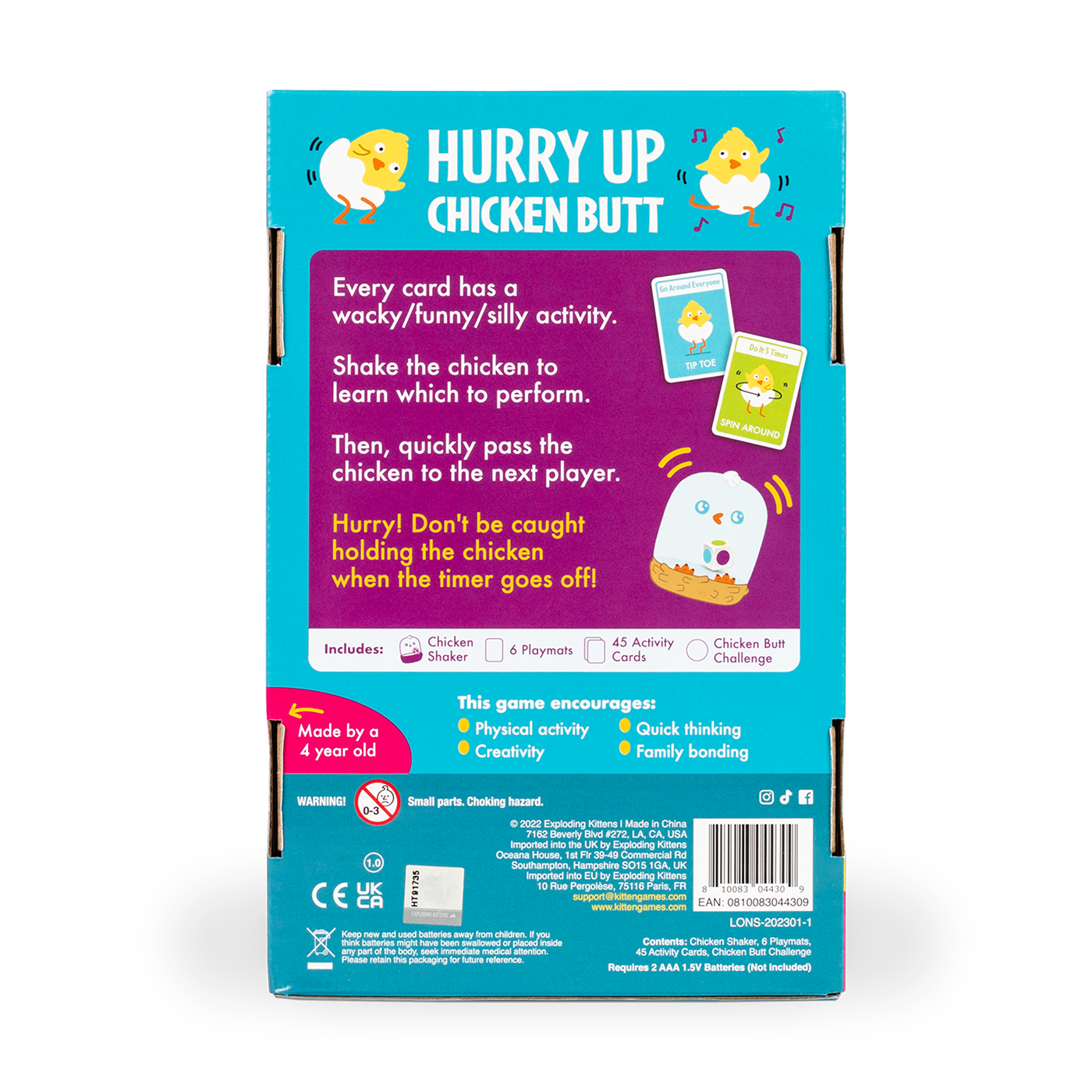 Hurry Up Chicken Butt - Trò chơi vận động cho bé - Exploding Kittens