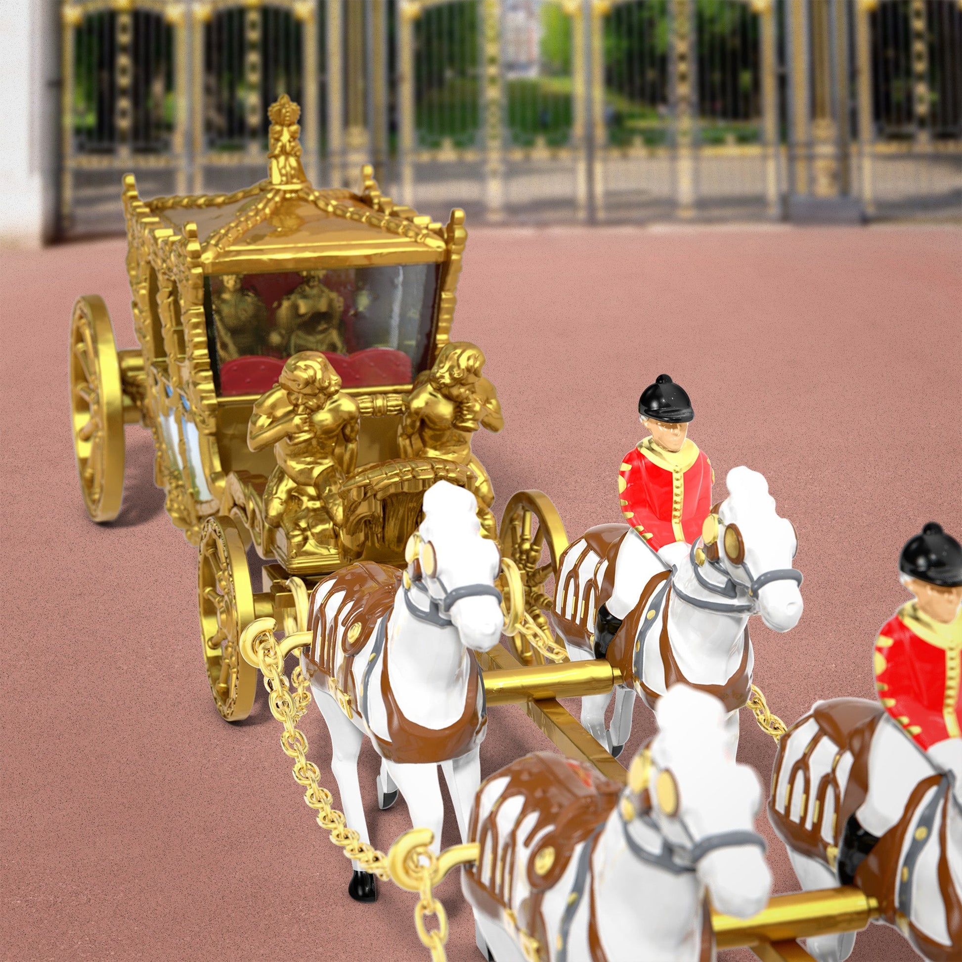 Matchbox Collectors Coronation Gold State Coach Mô Hình Xe Kéo Hoàng Gia Anh Phiên Bản Đặc Biệt Matchbox HWJ96 - Hình ảnh bổ sung 7