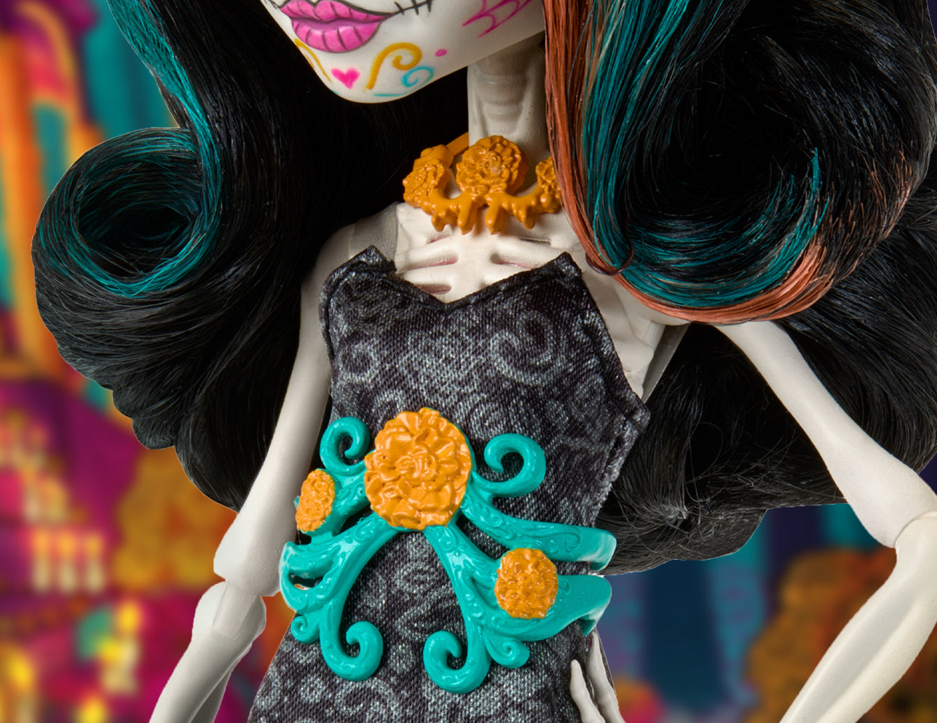 Monster High Skelita Calaveras Dia de Muertos 2024 Doll - Búp Bê Sưu Tầm Lễ Hội Người Chết - Mattel Creations Mattel - ảnh 6 