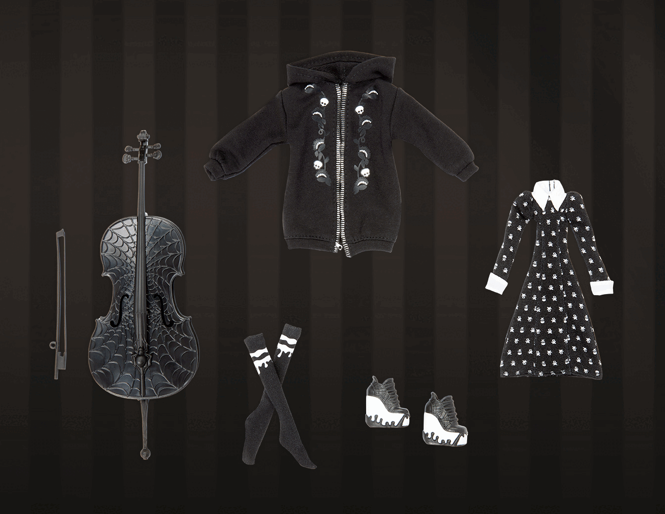 Mattel Creations Exclusive Paint It Black Fashion Pack - Bộ Phụ Kiện Thời Trang Búp Bê Monster High x Wednesday - Hình ảnh bổ sung 7
