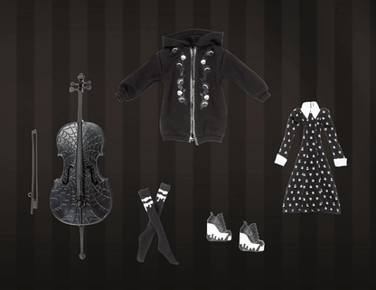 Mattel Creations Exclusive Paint It Black Fashion Pack - Bộ Phụ Kiện Thời Trang Búp Bê Monster High x Wednesday - Hình ảnh bổ sung 7