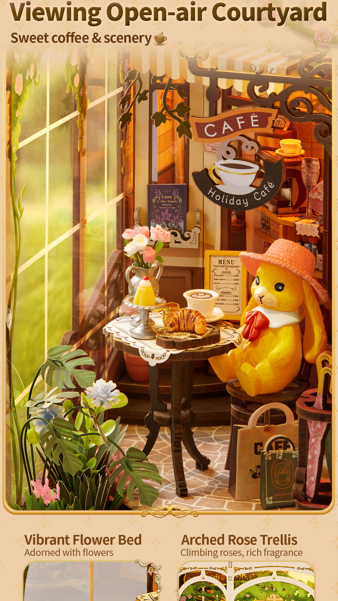 Rolife DIY Book Nook Shelf Insert - Holiday Cafe TGB15 - Mô hình lắp ráp kệ sách 3D - Rolife