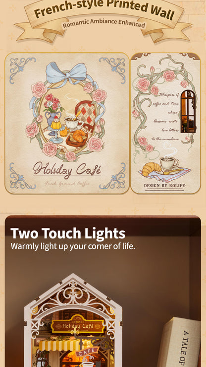 Rolife DIY Book Nook Shelf Insert - Holiday Cafe TGB15 - Mô hình lắp ráp kệ sách 3D - Rolife