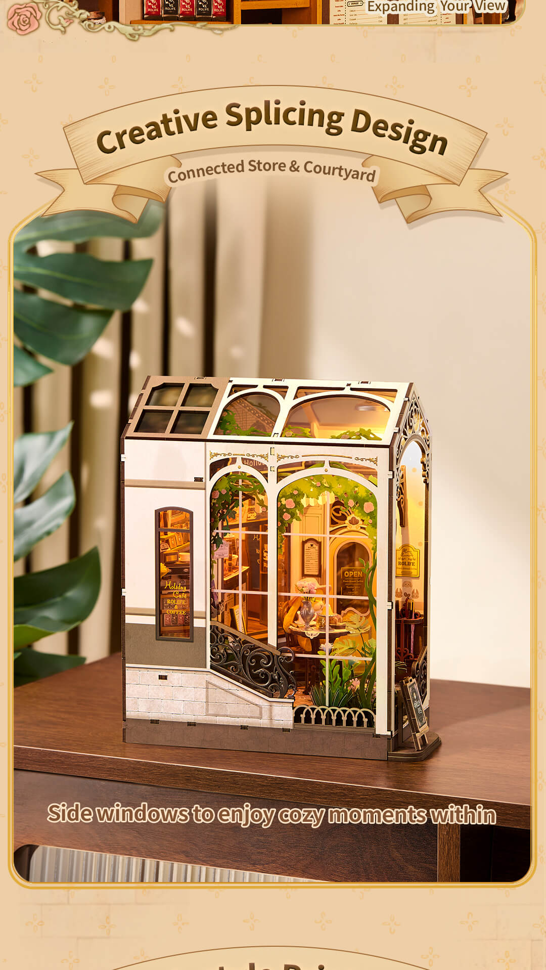 Rolife DIY Book Nook Shelf Insert - Holiday Cafe TGB15 - Mô hình lắp ráp kệ sách 3D - Rolife