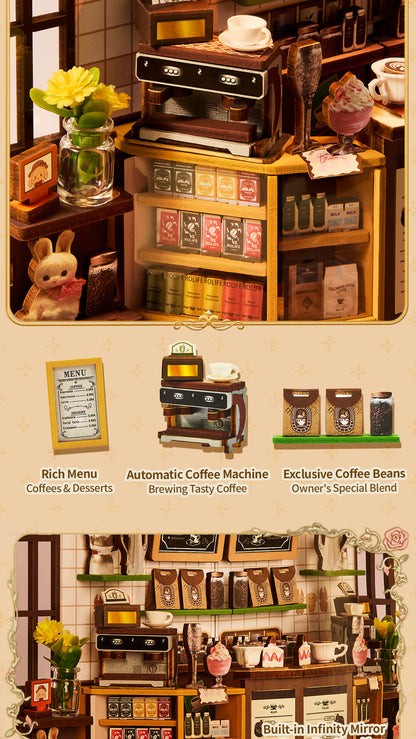 Rolife DIY Book Nook Shelf Insert - Holiday Cafe TGB15 - Mô hình lắp ráp kệ sách 3D - Rolife