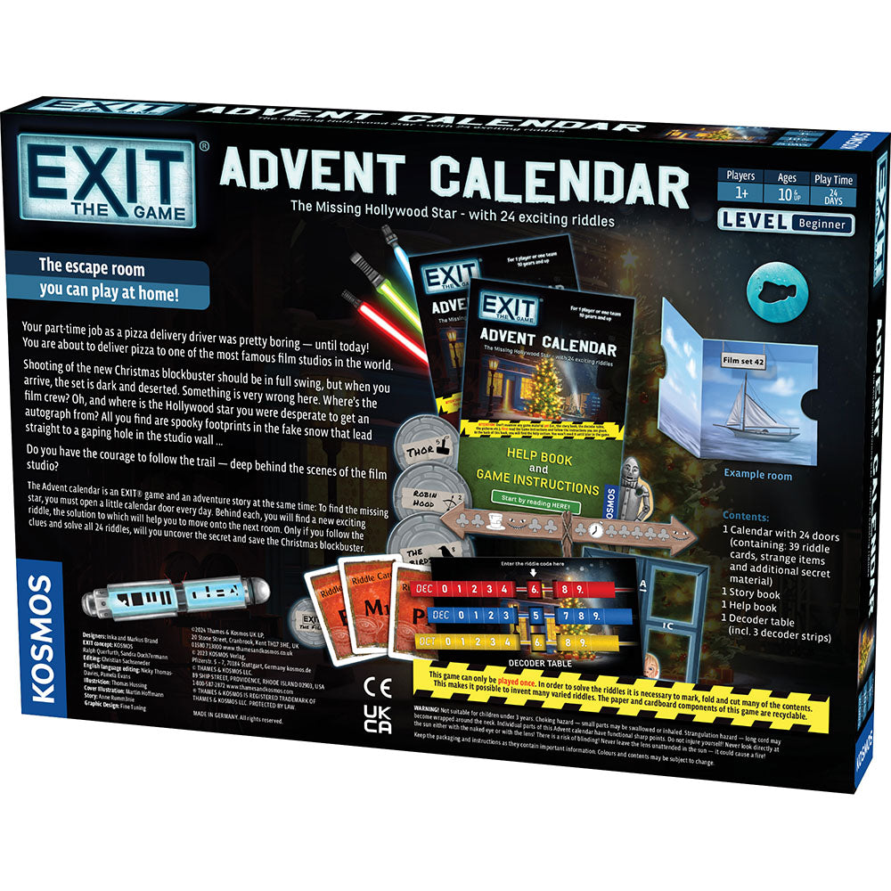EXIT: The Game - Advent Calendar - The Missing Hollywood Star | Board Game Giải Đố Lịch Mùa Vọng | Thames & Kosmos - Hình ảnh bổ sung 6