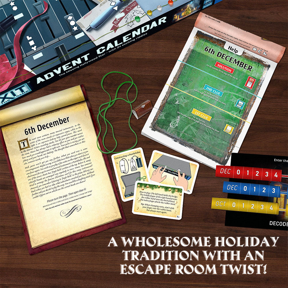 EXIT: The Game - Advent Calendar - The Missing Hollywood Star | Board Game Giải Đố Lịch Mùa Vọng | Thames & Kosmos - Hình ảnh bổ sung 4