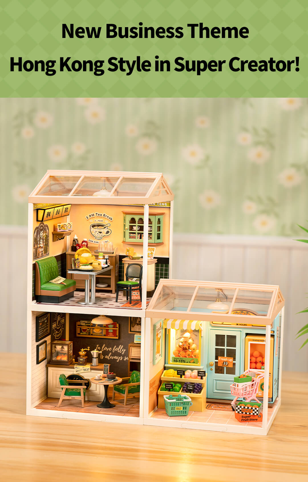 Rolife Hong Kong Bites Cafe DIY Miniature House DW021 - Mô hình tiệm ăn Hồng Kông lắp ráp - Rolife
