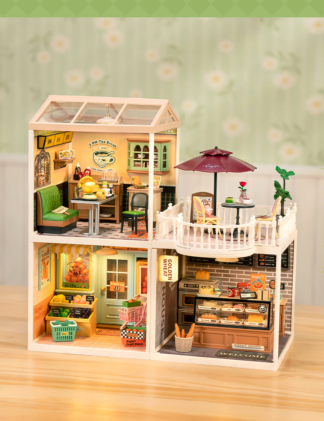 Rolife Hong Kong Bites Cafe DIY Miniature House DW021 - Mô hình tiệm ăn Hồng Kông lắp ráp - Rolife