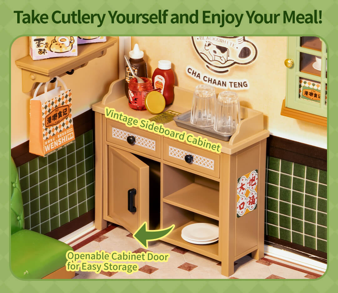 Rolife Hong Kong Bites Cafe DIY Miniature House DW021 - Mô hình tiệm ăn Hồng Kông lắp ráp - Rolife