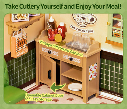 Rolife Hong Kong Bites Cafe DIY Miniature House DW021 - Mô hình tiệm ăn Hồng Kông lắp ráp - Rolife