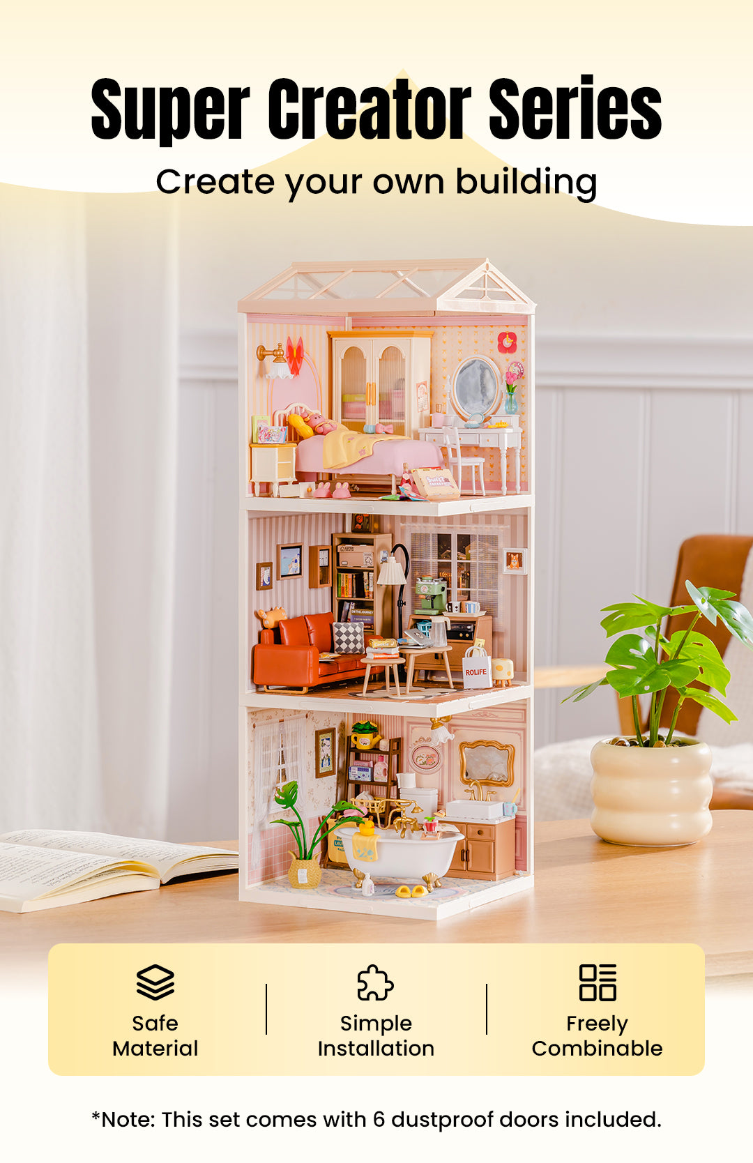 Rolife Super Creator Series - 3 in 1 I Shape - Mô hình nhà búp bê DIY - Rolife