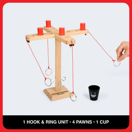 Buzzed 4-Way Hook & Ring – Trò chơi ném vòng uống rượu 4 người – Relatable - Hình ảnh chi tiết 2