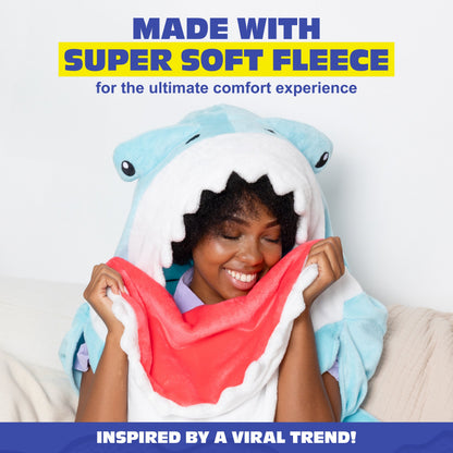 Cozy Concepts Co. Hammerhead Shark Blanket With Sleeves - Chăn Cá Mập Hammerhead Có Tay Tiện Lợi - Cozy Concepts Co. - Hình ảnh bổ sung 4