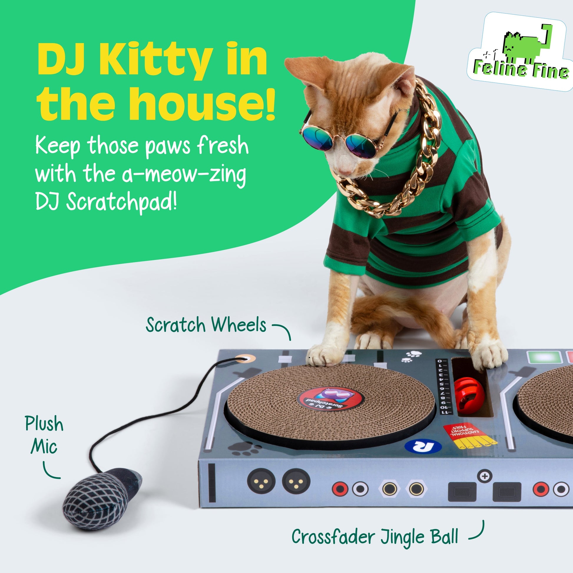 DJ Scratchpad for Cats – Bàn Cào Móng Hình Bàn Xoay DJ Cho Mèo – Relatable - Hình ảnh chi tiết 2