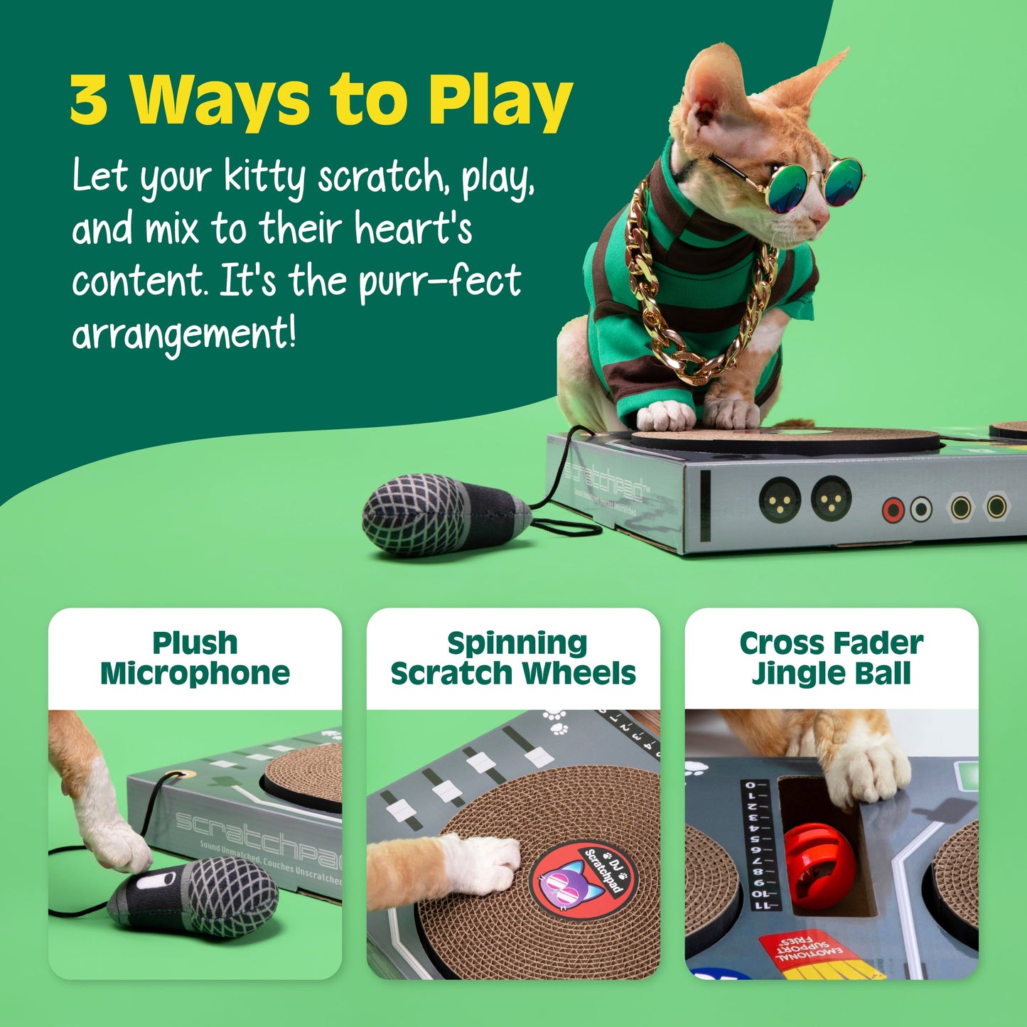 DJ Scratchpad for Cats – Bàn Cào Móng Hình Bàn Xoay DJ Cho Mèo – Relatable - Hình ảnh bổ sung 6